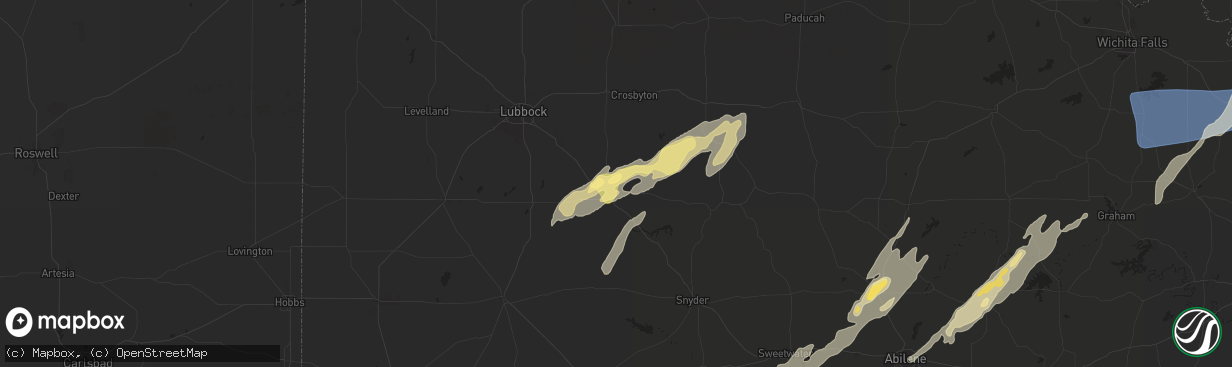 Hail map in Post, TX on November 3, 2024