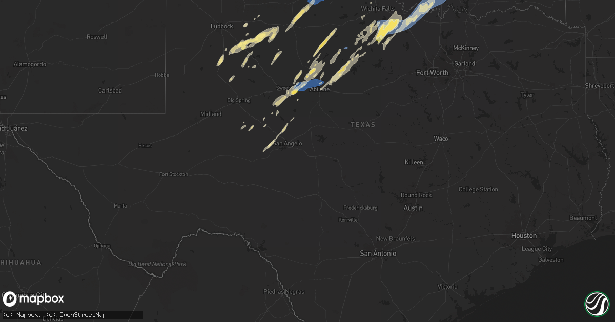 Hail map in Texas on November 3, 2024