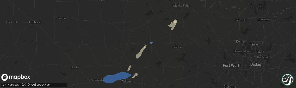 Hail map in Throckmorton, TX on November 3, 2024