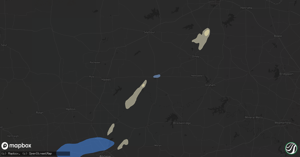 Hail map in Throckmorton, TX on November 3, 2024