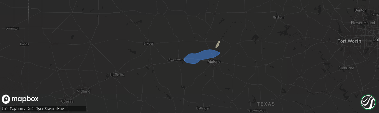 Hail map in Trent, TX on November 3, 2024