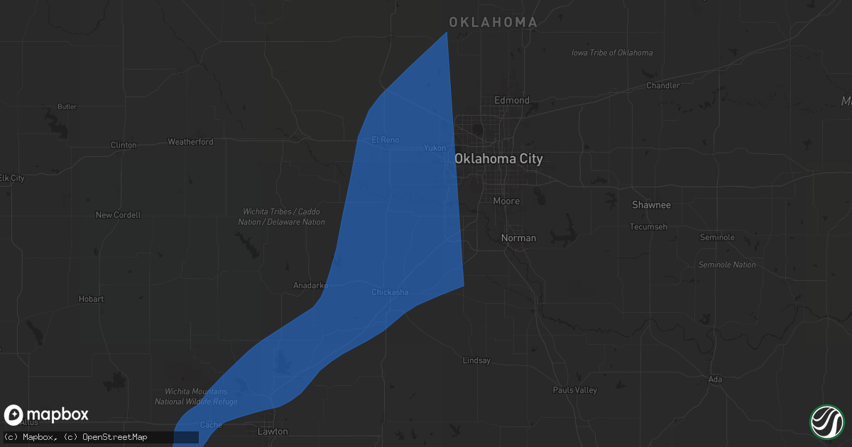 Hail map in Tuttle, OK on November 3, 2024