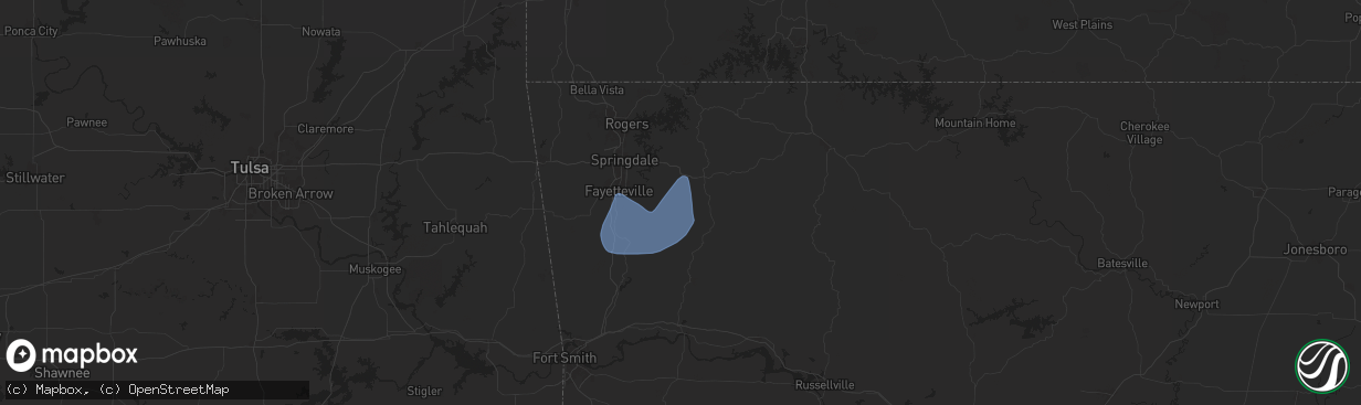 Hail map in Wesley, AR on November 3, 2024