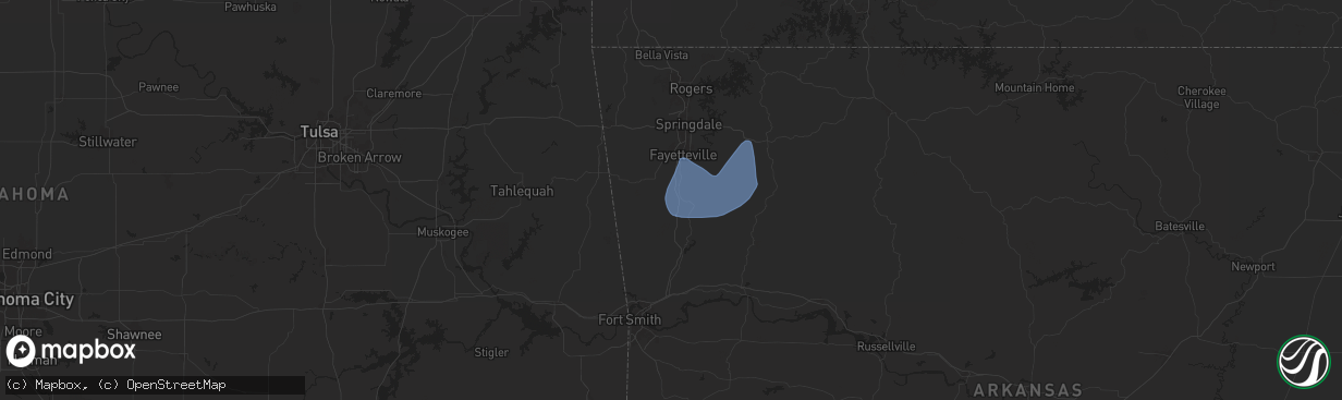 Hail map in West Fork, AR on November 3, 2024