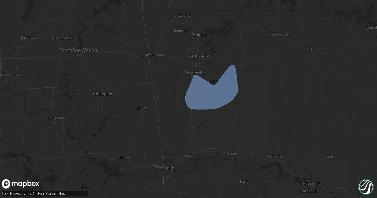 Hail map in West Fork, AR on November 3, 2024