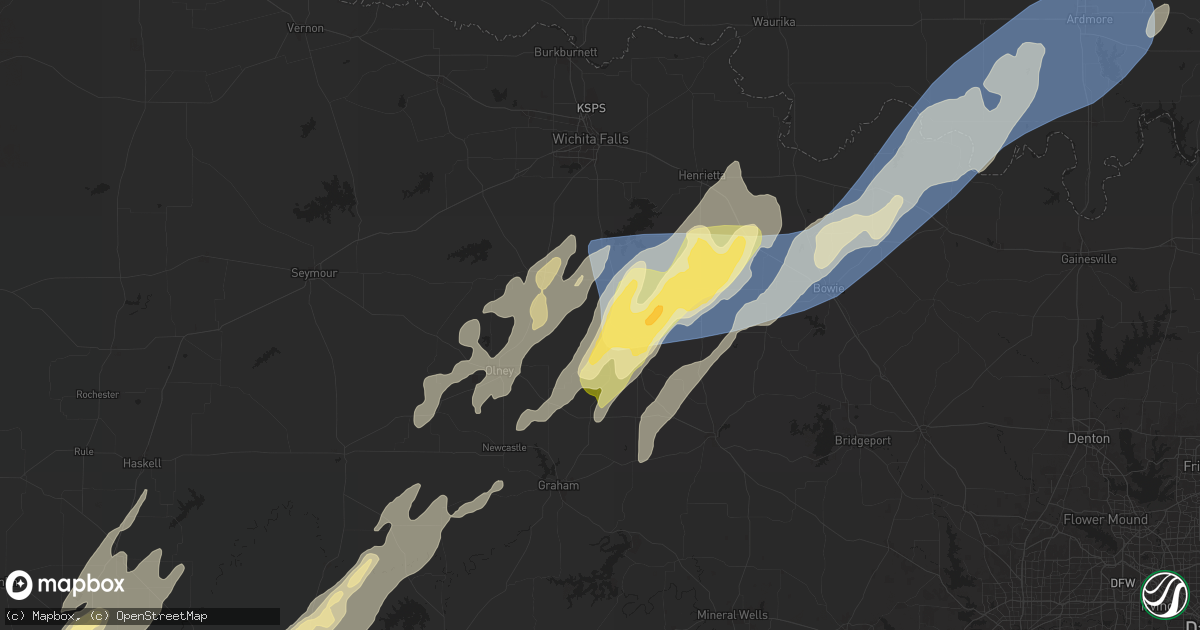 Hail map in Windthorst, TX on November 3, 2024
