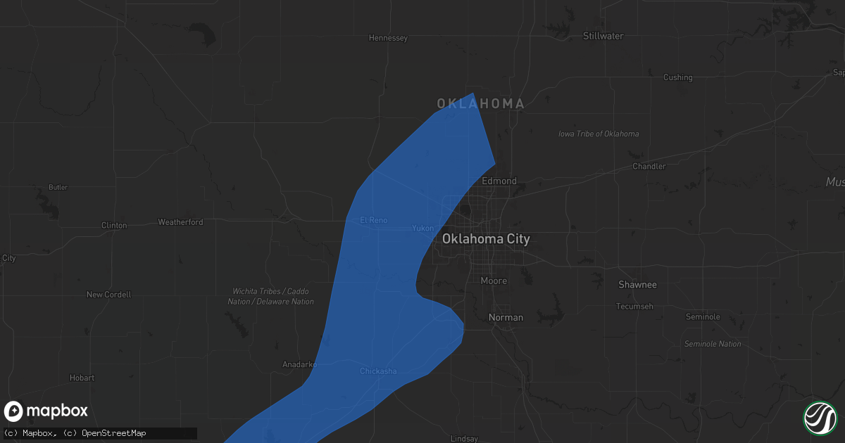 Hail map in Yukon, OK on November 3, 2024
