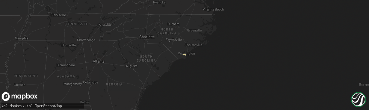 Hail map in North Carolina on November 4, 2011