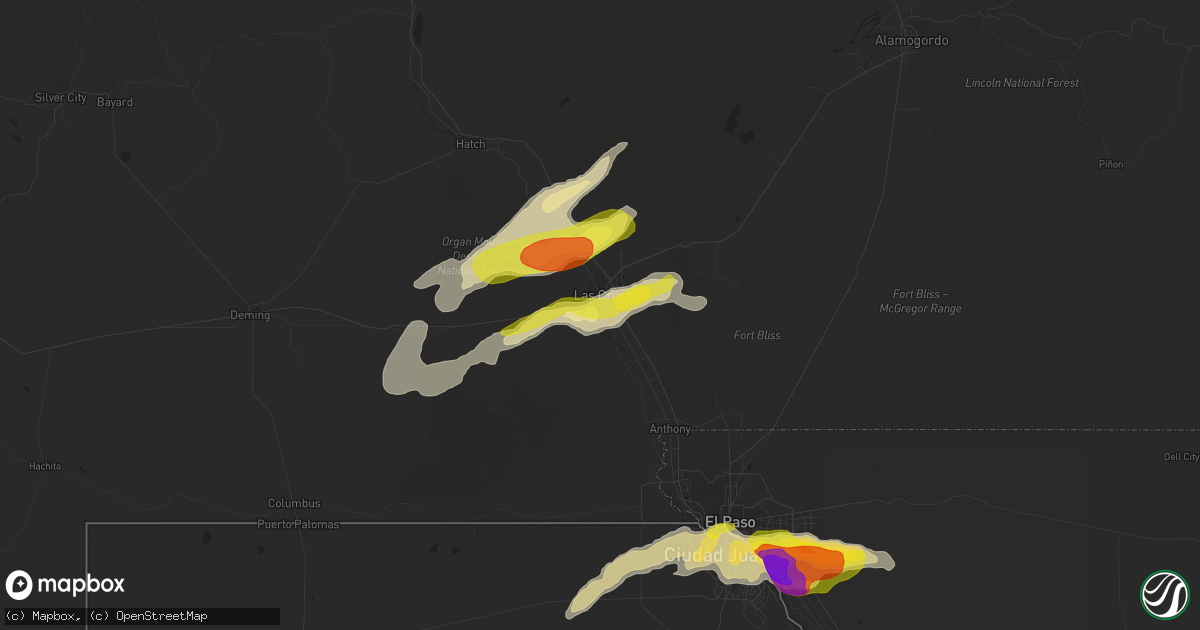 Hail map in Mesilla, NM on November 4, 2016