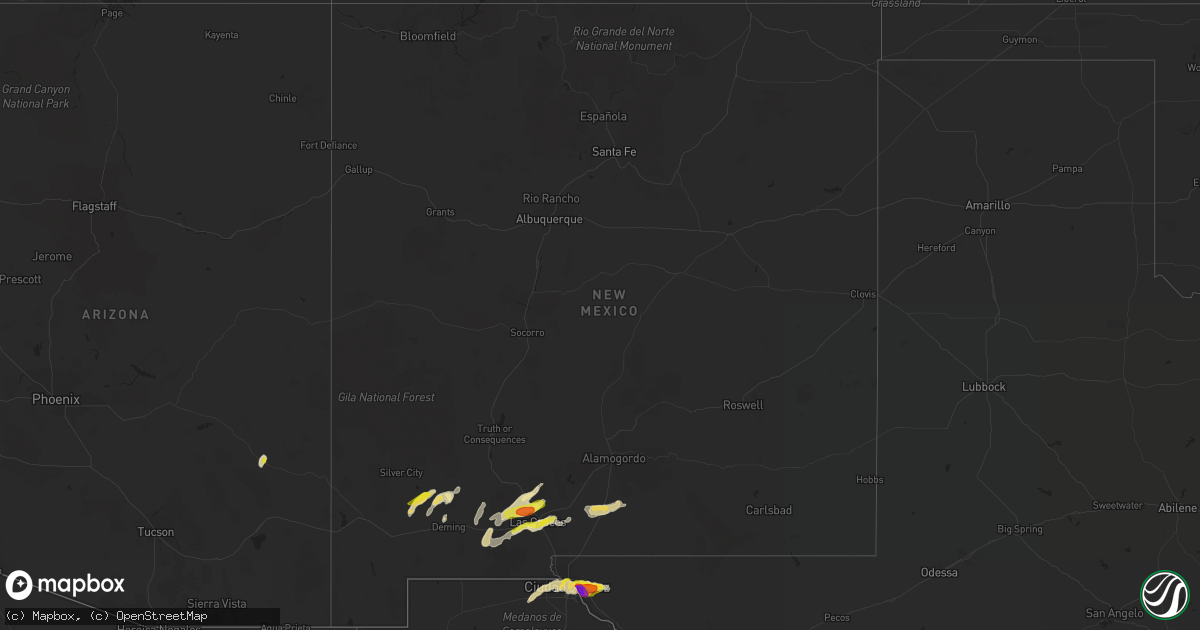 Hail map in New Mexico on November 4, 2016
