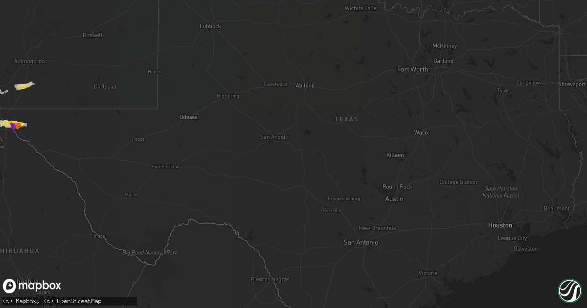 Hail map in Texas on November 4, 2016