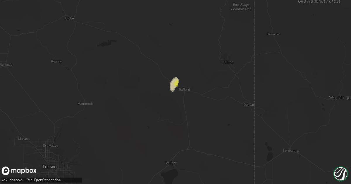 Hail map in Thatcher, AZ on November 4, 2016