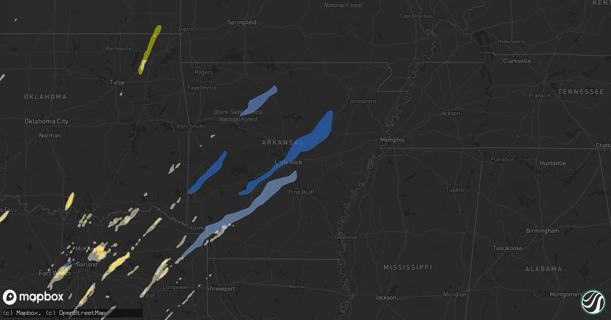 Hail map in Arkansas on November 4, 2022