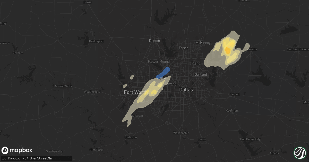 Hail map in Bedford, TX on November 4, 2022
