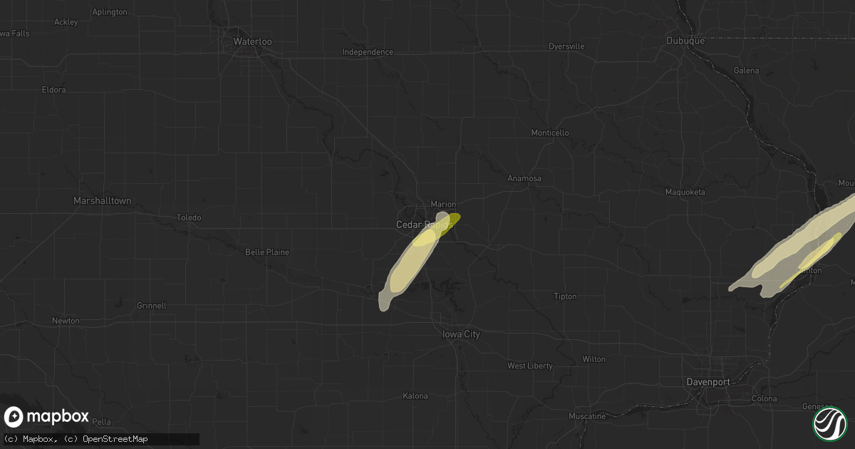 Hail map in Cedar Rapids, IA on November 4, 2022