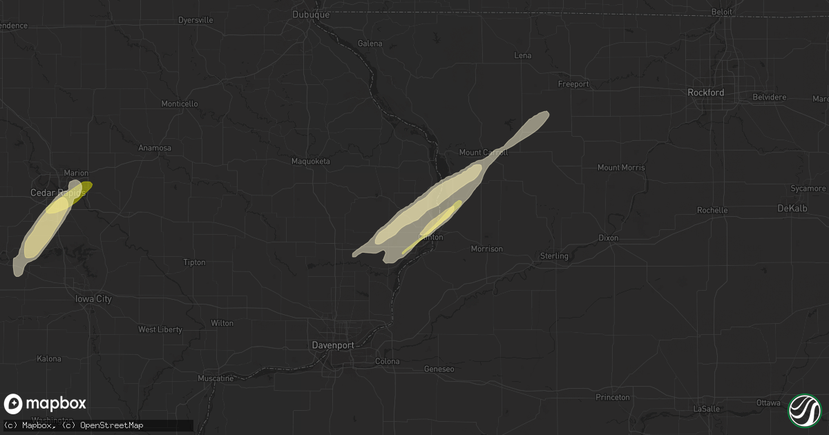 Hail map in Clinton, IA on November 4, 2022