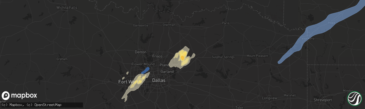 Hail map in Farmersville, TX on November 4, 2022