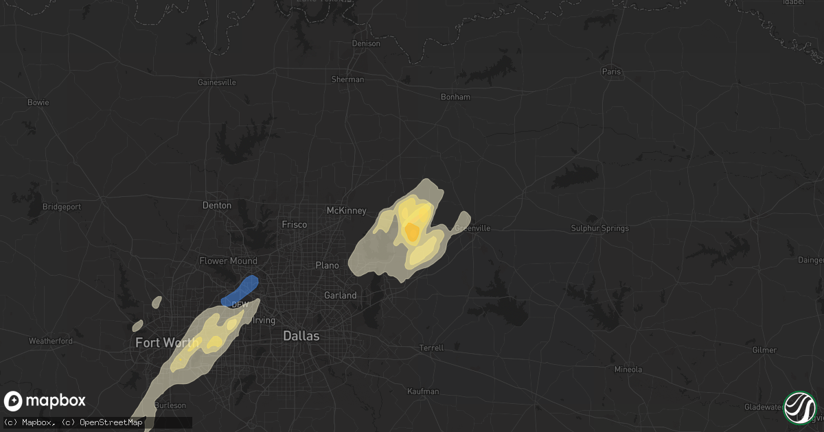 Hail map in Farmersville, TX on November 4, 2022