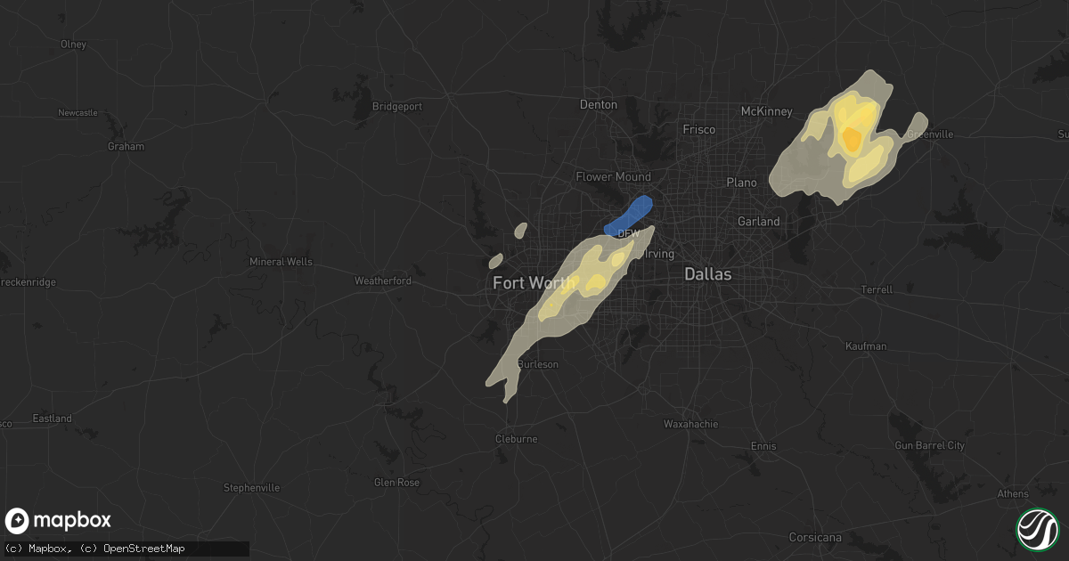 Hail map in Fort Worth, TX on November 4, 2022