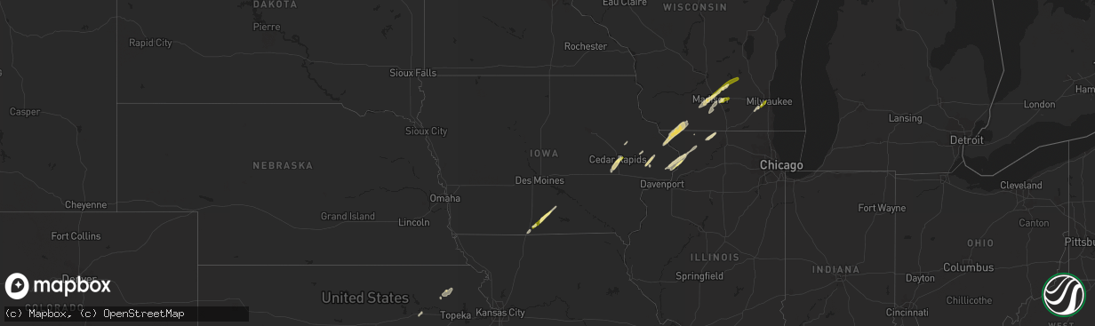 Hail map in Iowa on November 4, 2022