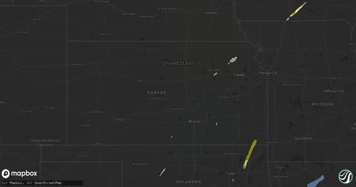 Hail map in Kansas on November 4, 2022