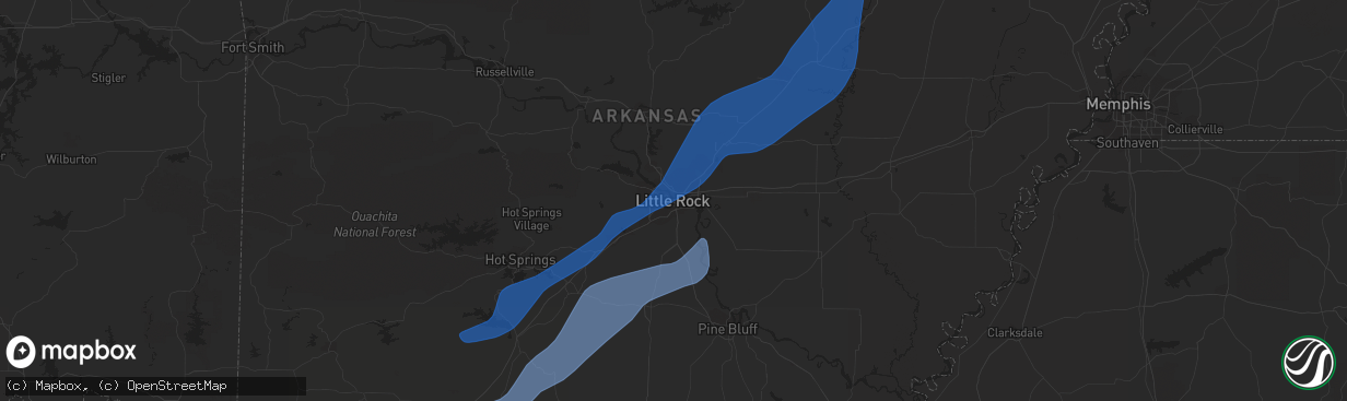Hail map in Little Rock, AR on November 4, 2022