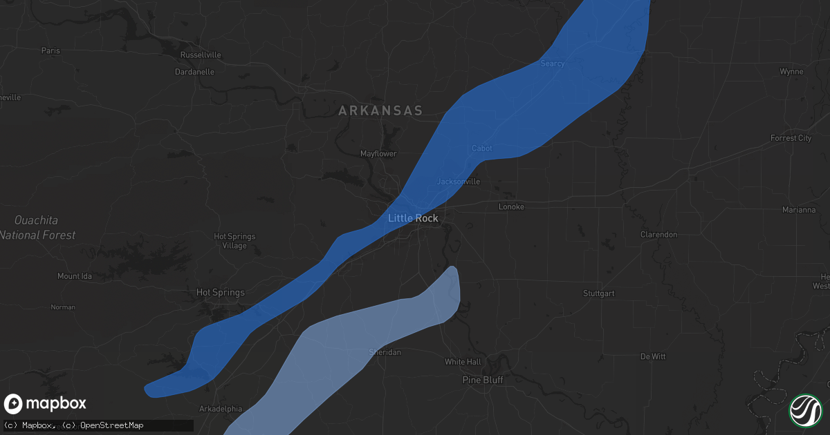 Hail map in Little Rock, AR on November 4, 2022