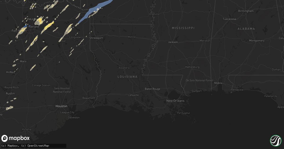 Hail map in Louisiana on November 4, 2022