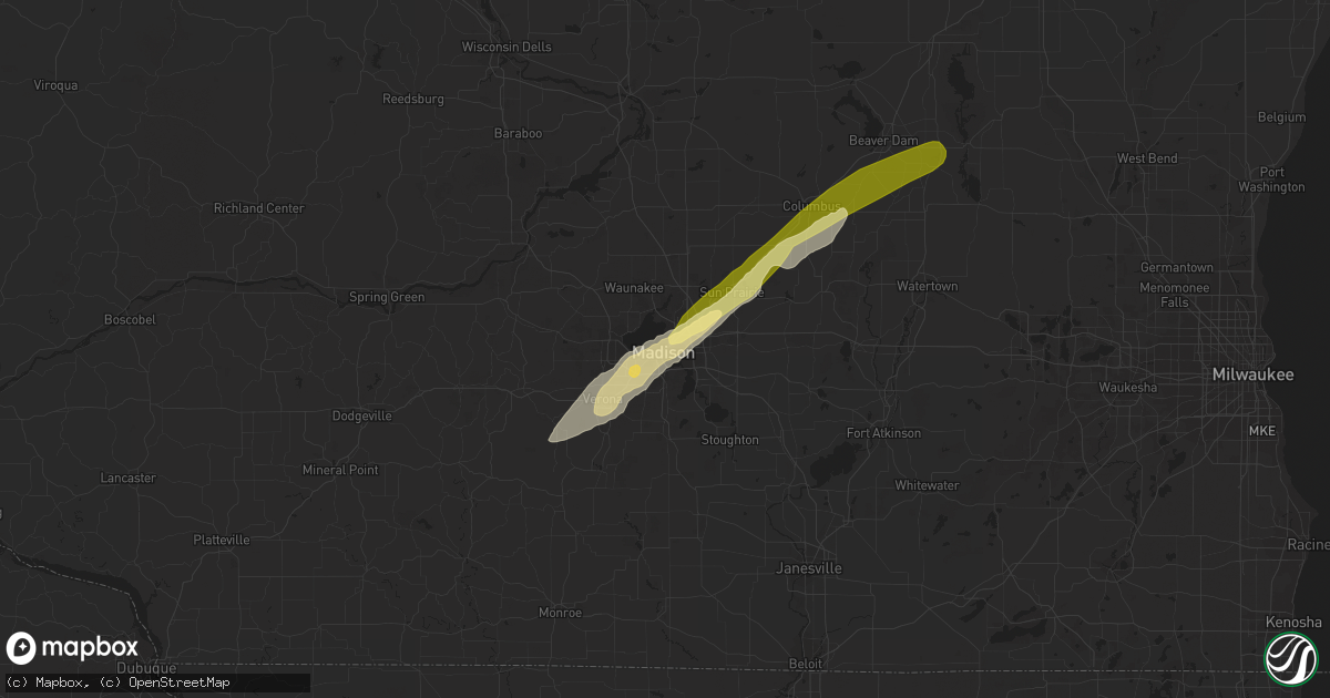 Hail map in Madison, WI on November 4, 2022