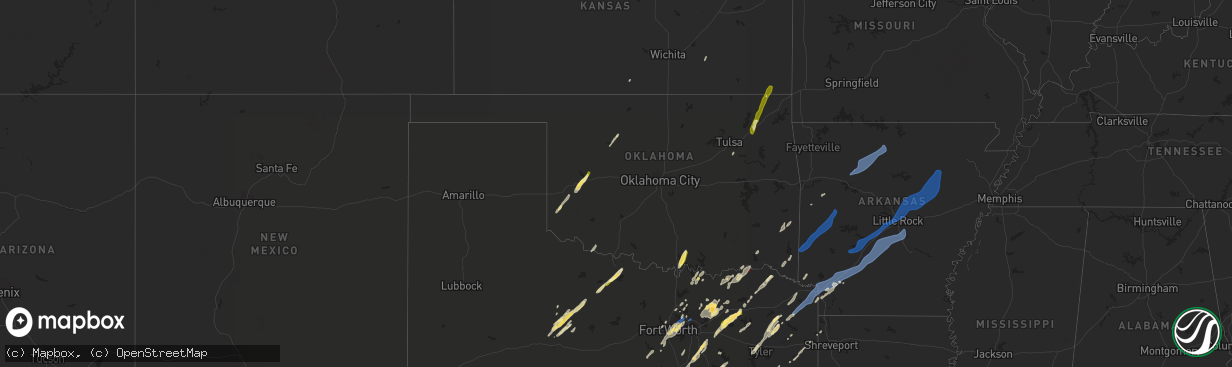 Hail map in Oklahoma on November 4, 2022