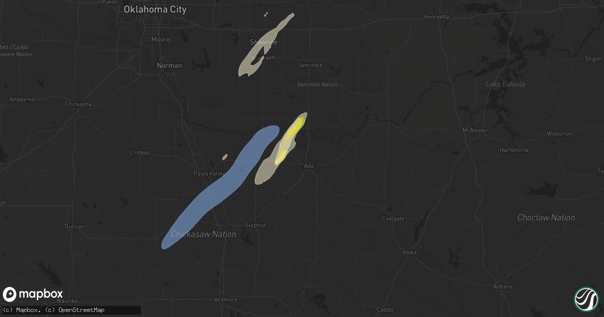 Hail map in Ada, OK on November 4, 2024