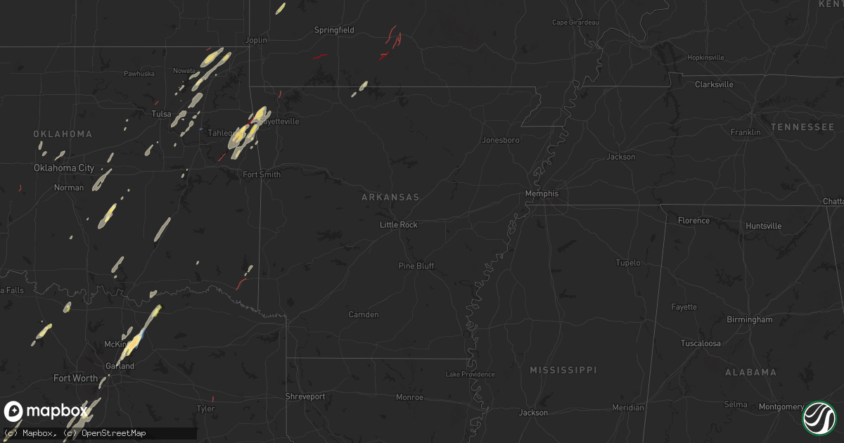 Hail map in Arkansas on November 4, 2024