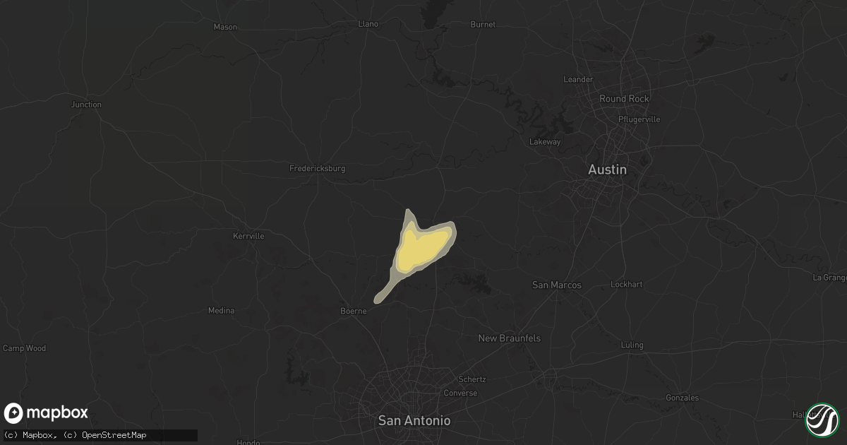 Hail map in Blanco, TX on November 4, 2024