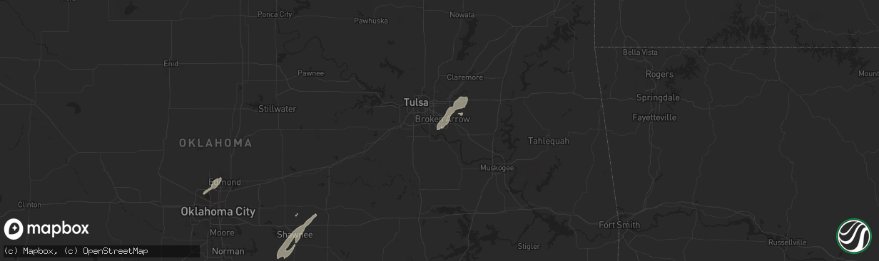 Hail map in Broken Arrow, OK on November 4, 2024