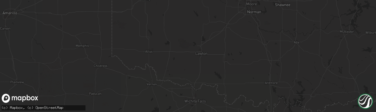 Hail map in Cache, OK on November 4, 2024