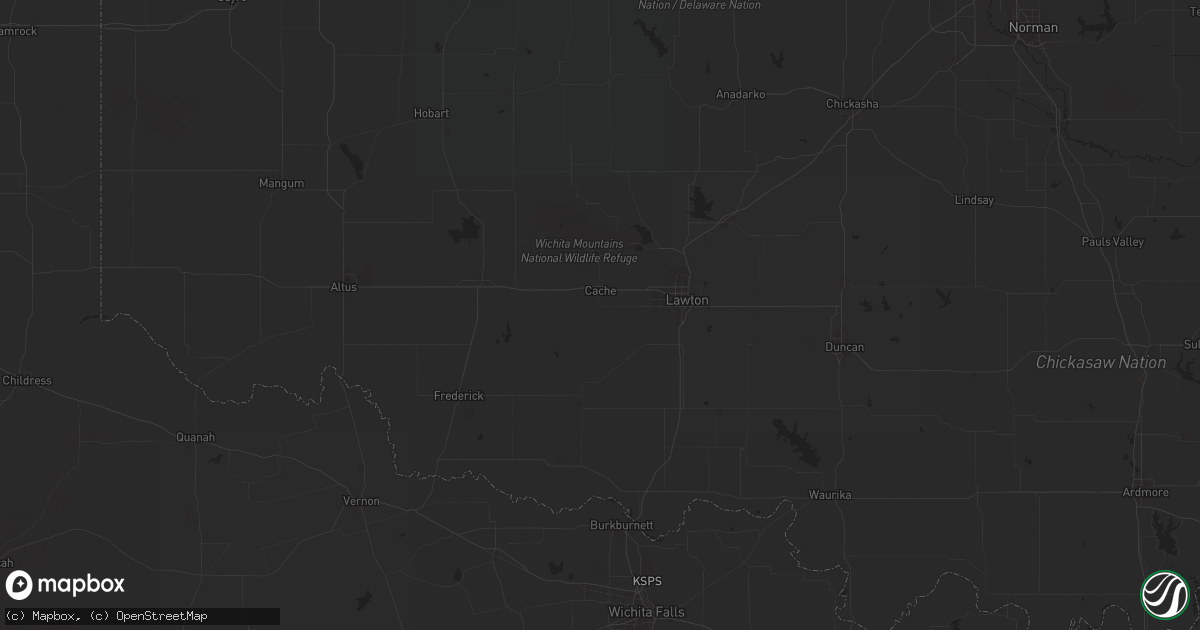Hail map in Cache, OK on November 4, 2024