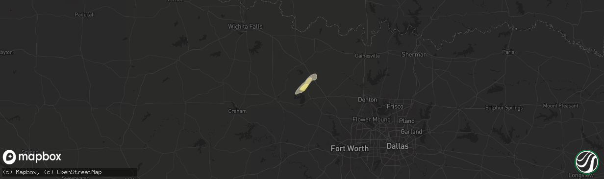 Hail map in Chico, TX on November 4, 2024