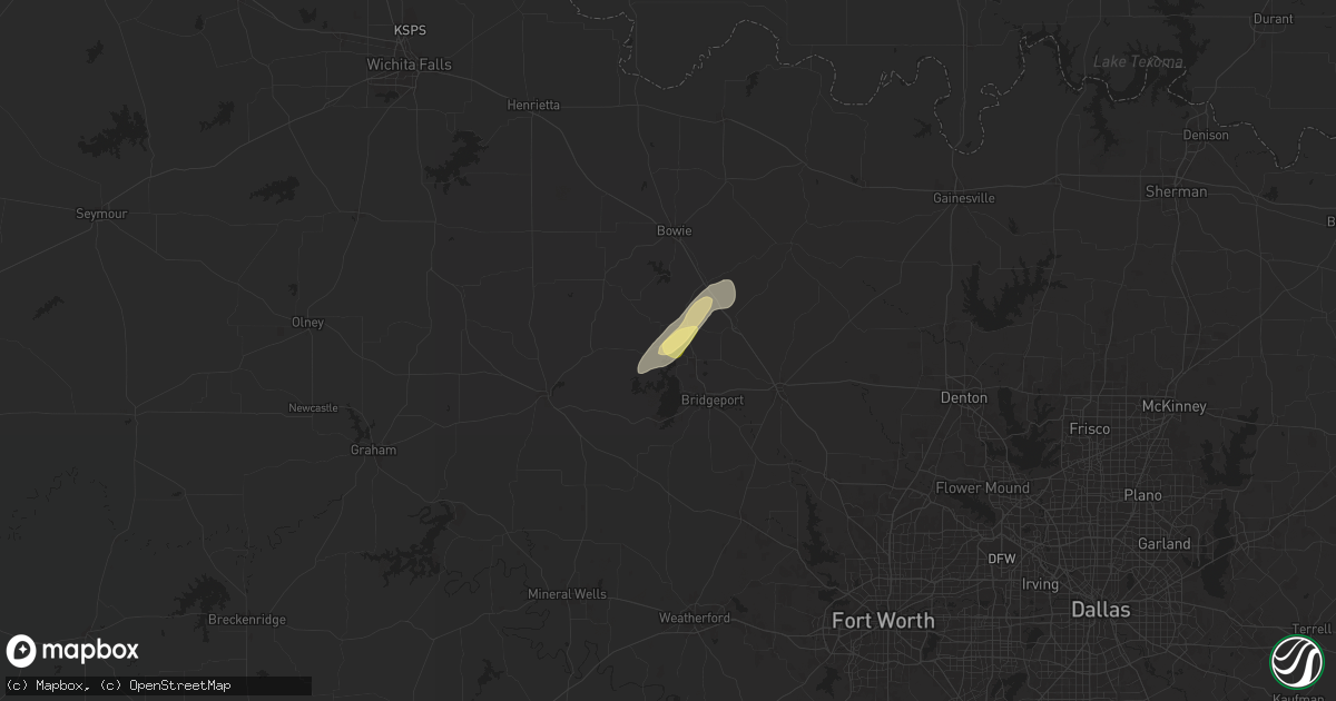 Hail map in Chico, TX on November 4, 2024