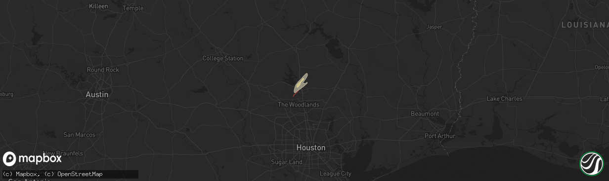 Hail map in Conroe, TX on November 4, 2024