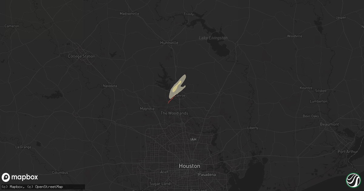 Hail map in Conroe, TX on November 4, 2024