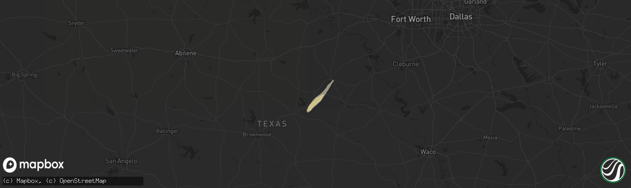 Hail map in Dublin, TX on November 4, 2024