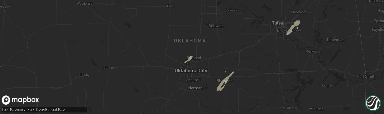 Hail map in Edmond, OK on November 4, 2024