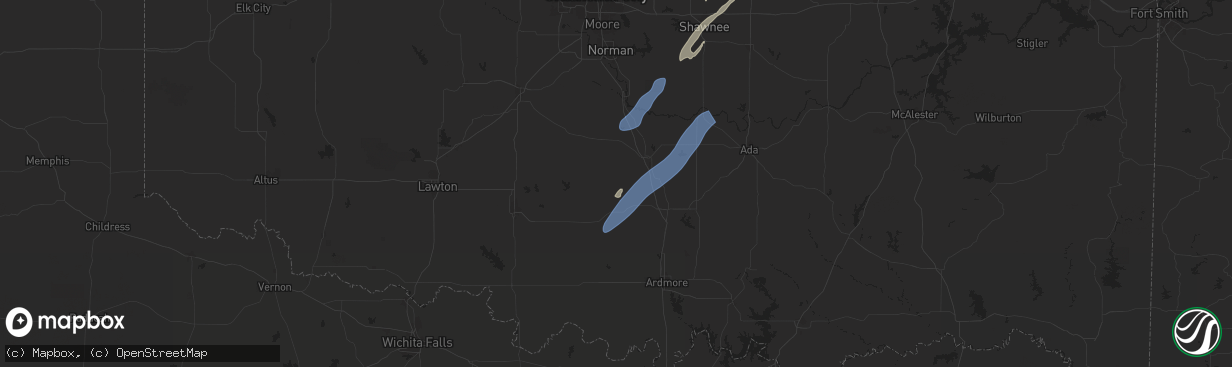 Hail map in Elmore City, OK on November 4, 2024