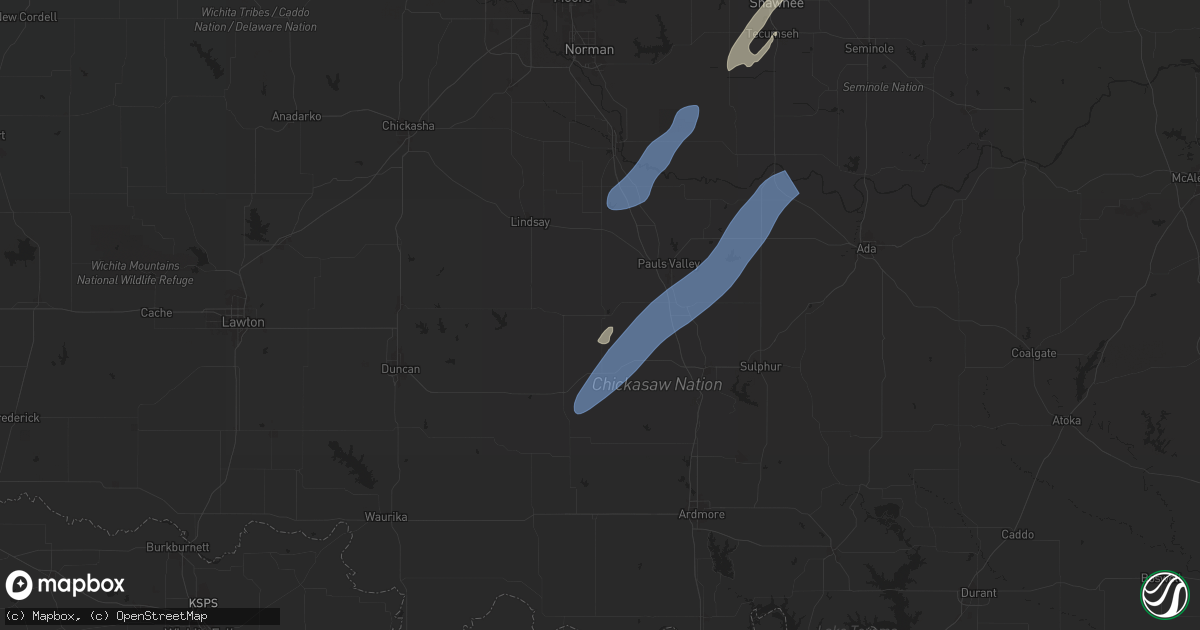 Hail map in Elmore City, OK on November 4, 2024