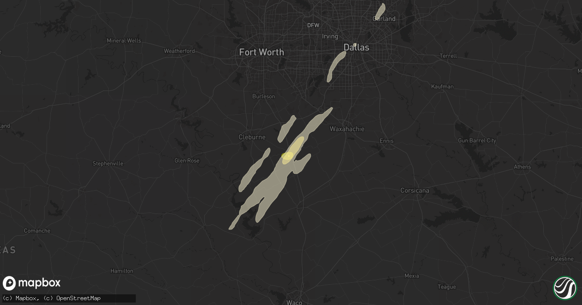 Hail map in Grandview, TX on November 4, 2024