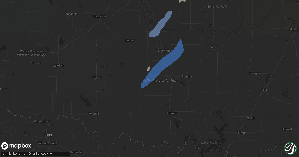 Hail map in Hennepin, OK on November 4, 2024