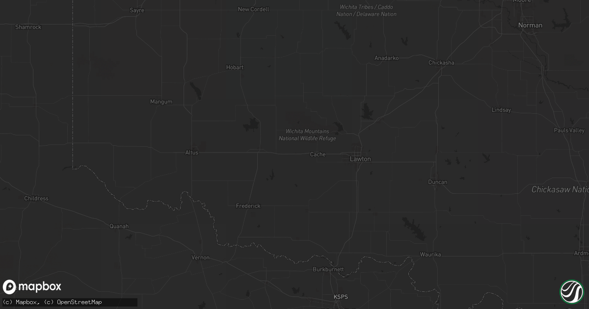 Hail map in Indiahoma, OK on November 4, 2024