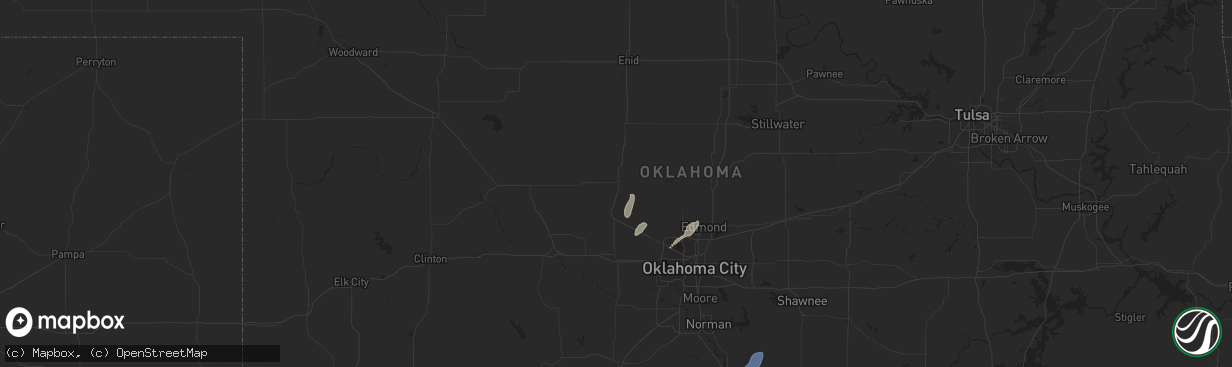 Hail map in Kingfisher, OK on November 4, 2024