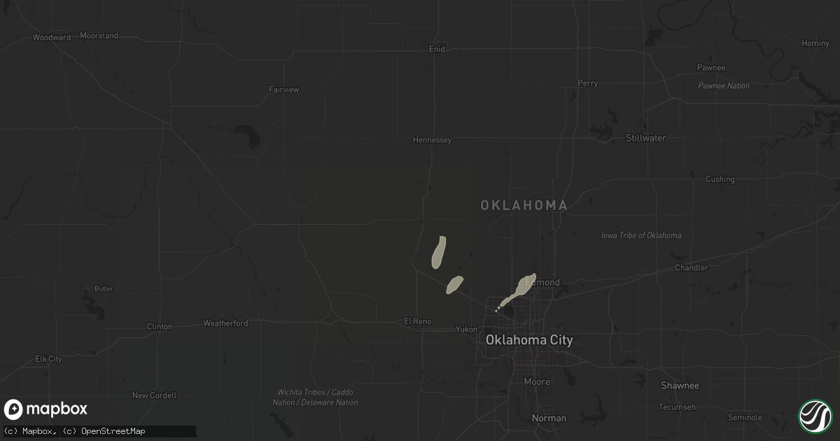 Hail map in Kingfisher, OK on November 4, 2024