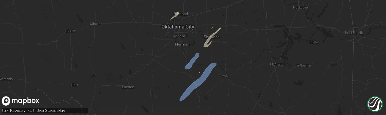 Hail map in Lexington, OK on November 4, 2024